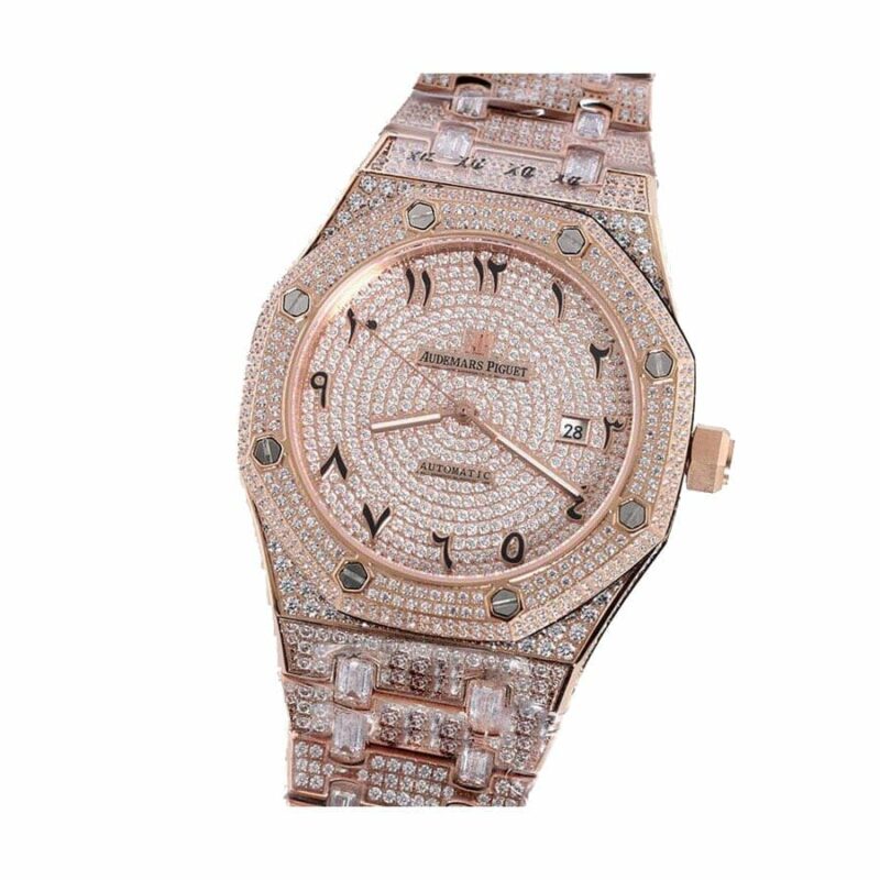 Audemars Piguet Royal Oak Iced Out Rose Gold Replica 3