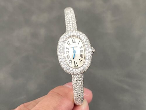 Cartier Baignoire Iced Out Watch